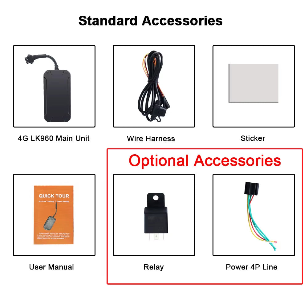 Car GPS Tracker 4G LTE Vehicle Tracker Cut off Oil Engine Motorcycle GPS Locator Tracking Device Waterproof IPX6 Free APP Track