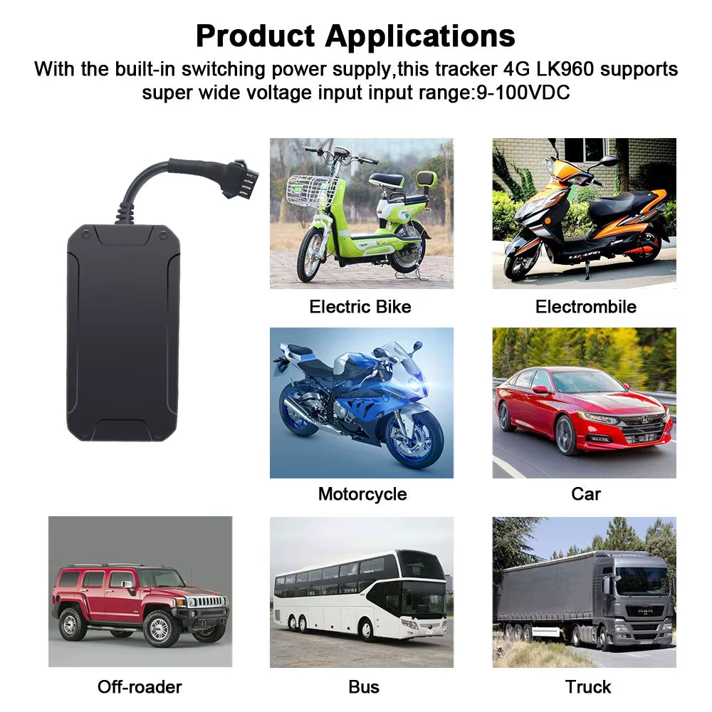 Car GPS Tracker 4G LTE Vehicle Tracker Cut off Oil Engine Motorcycle GPS Locator Tracking Device Waterproof IPX6 Free APP Track